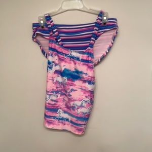 Magical Unicorn swim suit top and bottom set.ALL SALES FINAL